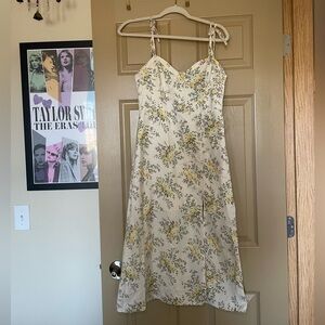 Lucky Brand Yellow Floral Midi Dress